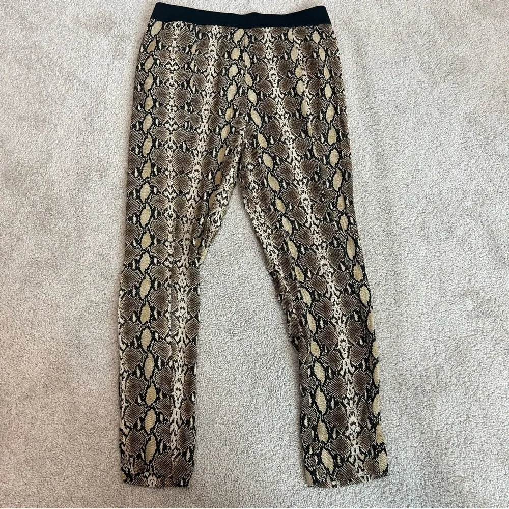 Zara tan brown animal snake print joggers harem pants Sz M - Picture 3 of 11